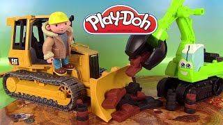 Pâte à modeler Play Doh Chomper le Bulldozer Camion Bruder Bulldozer Caterpillar Diggin’ Rigs [upl. by Eladnyl122]