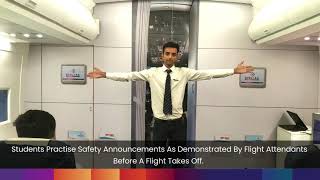 Practical Sessions  Student Demonstrates InFlight Safety Announcement  Skylark Institute [upl. by Decamp341]