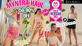 myntra EOR Sale Haul Huge Myntra Haul SkirtsTopsBagsPART 1Starting from ₹167 myntrahaul [upl. by Nodanrb]