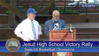 Jesuit High School Basketball State Championship Team Victory Rally [upl. by Beebe136]