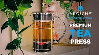 How to French press loose leaf tea in a Grosche Madrid French press [upl. by Ennirroc]