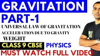 GRAVITATION CLASS 9 CBSE PHYSICS [upl. by Lorn]