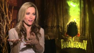 INTERVIEW Leslie Mann on voice acting for stop motion ve [upl. by Aneladgam459]