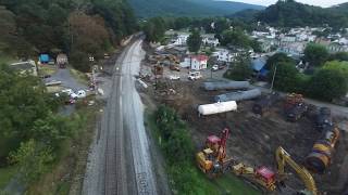 Hyndman pa train derailment8 2 2017 [upl. by Ardnajela]