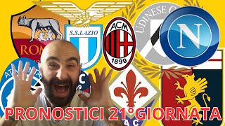 I MIEI PRONOSTICI PER LA 21° GIORNATA DI CAMPIONATO [upl. by Ahsilak]