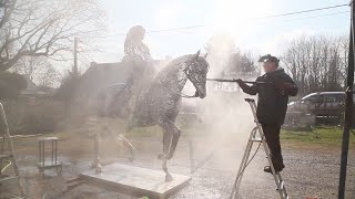 CONTEMPORARY ART  Horse art  Arc welding Art  Louis XIV Sculpture  France  Serge Sangan [upl. by Bealle]