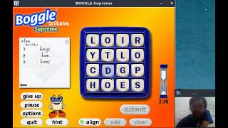 Boggle Supreme GameHouse Collection Solitaire Mode Gameplay [upl. by Letney817]