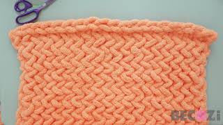 HAND KNIT A CHUNKY BLANKET WITH TWISTED STITCHHERRINGBONE STITCH [upl. by Haase]