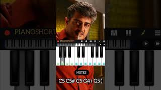 Mankatha BGM Piano Tutorial with notes  mankathamassbgm [upl. by Nylkaj]