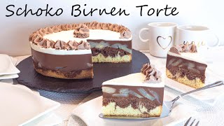 unglaublich cremig leckere Schoko Birnen Torte  Birne Helene Torte  Schokoladen Birnentorte [upl. by Brandea]