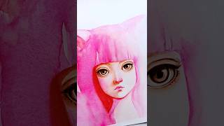 Watercolor Portrait with 2 Colors painting watercolor art [upl. by Ursal411]