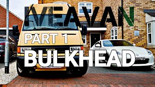 quotPt1quot Light Weight Bulkhead Wall Vinyl Leather DIY Camper Van  Van Build [upl. by Nonnerb]