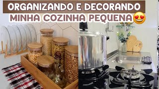 COZINHA PEQUENA  como deixar charmosa e elegante sem gastar muito  limpeza é essencial [upl. by Crabb]