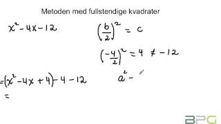 Fullstendige kvadraters metode [upl. by Larrej]