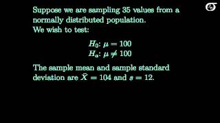 Hypothesis tests on one mean t test or z test [upl. by Aoket]