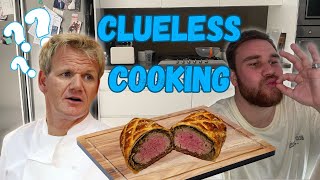 Cooking Gordon Ramsays FAMOUS beef wellington with NO RECIPE  Clueless Cooking [upl. by Etom]