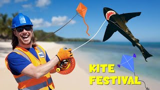 Handyman Hal Explores a Kite Shop  Kite Festival with Big Shark Kite  Fun Videos for Kids [upl. by Leoni]