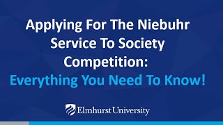 Applying For The Niebuhr Service To Society Scholarship Competition Everything You Need To Know [upl. by Nivat531]