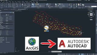 How to Export ArcGIS label Features to AutoCAD AnnotationDistrict Map with Name in AutoCADGISMILAN [upl. by Dumond]