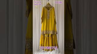 Designer Kurti embroidery georgette dress sequin work sharara set [upl. by Matthei]