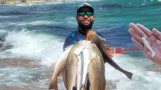 EPIC Fall Fishing EXPERIENCE Jetty Fishing fish pass with lures LIMITS OF REDFISH [upl. by Leihcim]