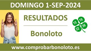 Resultado del sorteo Bonoloto del domingo 1 de septiembre de 2024 [upl. by Warfourd]