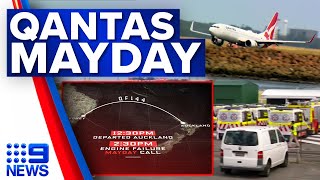 Anxious landing after Qantas plane engine fails over the Pacific  9 News Australia [upl. by Ahsa]