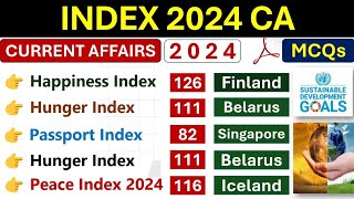 INDEX 2024 Current Affairs  Most Important  Current Affairs 2024  MCQs  SSC CGL 2024  MTS 2024 [upl. by Peppi]