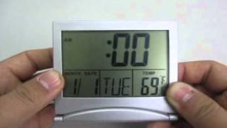 LCD Alarm Clock and Calendar with Indoor Temperature Display Meritline 265318 [upl. by Afnin192]