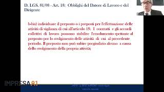 Webinar Impresa81 Individuazione del Preposto nuovi obblighi e responsabilità [upl. by Htebarual]