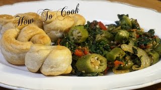 HOW TO MAKE JAMAICAN CALLALOO AND OKRA RECIPE 2017 [upl. by Estus902]