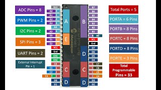 How many programmable Pins and Ports do PIC16F877A have [upl. by Jaret833]