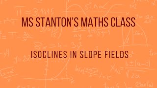 Isoclines in Slope Fields [upl. by Prager]