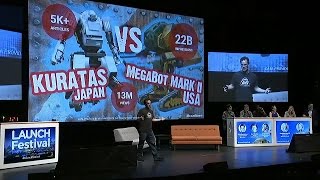 MegaBots Wins LAUNCH Festival 2017 [upl. by Atnauqahs734]