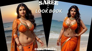 4K AI Couture Transforming Saree Fashion  AI Art Indian Look book saree [upl. by Kliment]