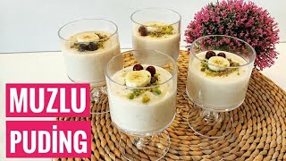 Evde Muzlu Puding Nasıl Yapılır 👌 Ev Yapımı Muzlu Puding Tarifi 💯 puding muzlupuding [upl. by Orlena]