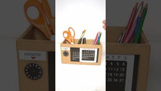 How to make Calendar Desk Organizer from cardboard with easy amp simple steps🔥 shorts diy organizer [upl. by Carlin871]