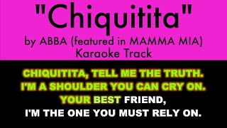 quotChiquititaquot from Mamma Mia  Karaoke Track with Lyrics on Screen [upl. by Retnuh]