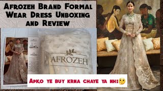 Afrozeh Brand Formal Wear Dress Review  Unboxing Video  Faryal Rajput [upl. by Attelrak]