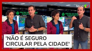 Temporal no Rio Eduardo Paes decreta ponto facultativo e pede que cariocas não saiam de casa [upl. by Gwenni]