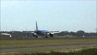 KLM B777300ER landing Runway18R Schiphol Amsterdam Airport [upl. by Enymsaj]