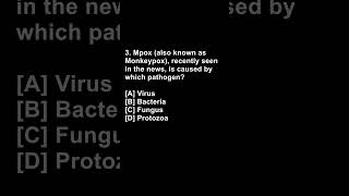 Mpox also known as Monkeypox recently seen in the news is caused by which pathogen [upl. by Arrec]