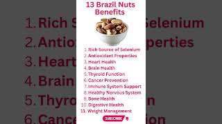 13 Brazil Nuts Benefits shorts viral food [upl. by Krauss]