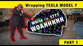 Tesla Model Y  Teckwrap  Silver Sunset Wrap  PART 1 [upl. by Glenine]