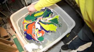 How to Swirl a Strat guitar body with magic marble paints dipping Swirling [upl. by Laban]