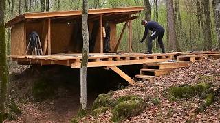 Man Builds PALLET House on Steep Mountain  by lesnoyoffline3431 [upl. by Solakcin]