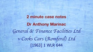 General amp Finance v Cooks Cars Romford Detinue and Conversion [upl. by Penney]