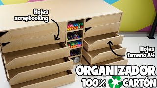 ORGANIZADOR DE CARTÓN CON CAJONES PARA SCRAPBOOKING [upl. by Tutankhamen254]