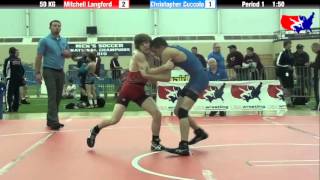 Mitchell Langford vs Christopher Cuccolo at 2013 ASICS FILA Cadet Nationals  GR [upl. by Alli563]