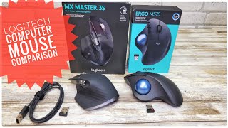 Logitech MX Master 3S Wireless Mouse vs ERGO M575 TrackBall Mouse Comparison [upl. by Tilla]